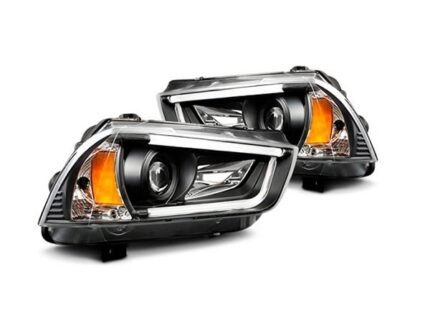 Black LED DRL Bar Projector Headlights